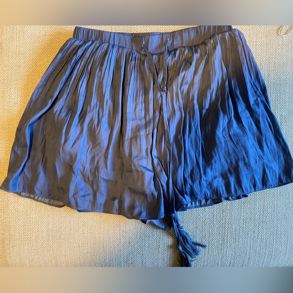 Blue silk shorts